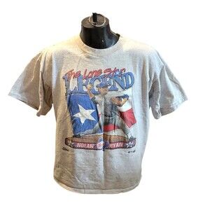 Vtg Single Stitch Nolan Ryan Texas Rangers The Lone Star Legend T-Shirt XL USA